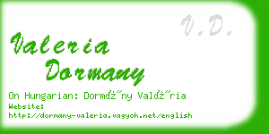 valeria dormany business card